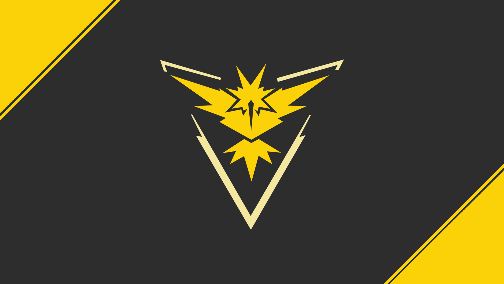 A dynamic 4K Ultra HD desktop wallpaper featuring Team Instinct's emblem and Zapdos from Pokémon, capturing the essence of Pokémon Go and its vibrant gaming culture.
