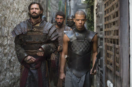 Jacob Anderson Grey Worm Michiel Huisman Daario Naharis TV Show Game Of Thrones HD Desktop Wallpaper | Background Image