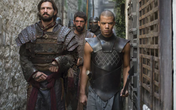 Jacob Anderson Grey Worm Michiel Huisman Daario Naharis TV Show Game Of Thrones HD Desktop Wallpaper | Background Image