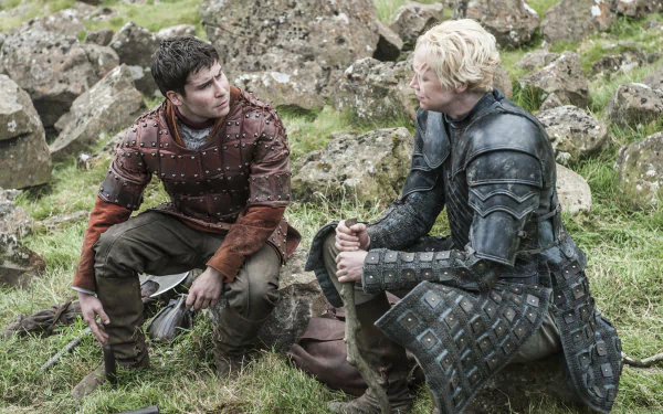 Daniel Portman Podrick Payne Gwendoline Christie Brienne Of Tarth TV Show Game Of Thrones HD Desktop Wallpaper | Background Image