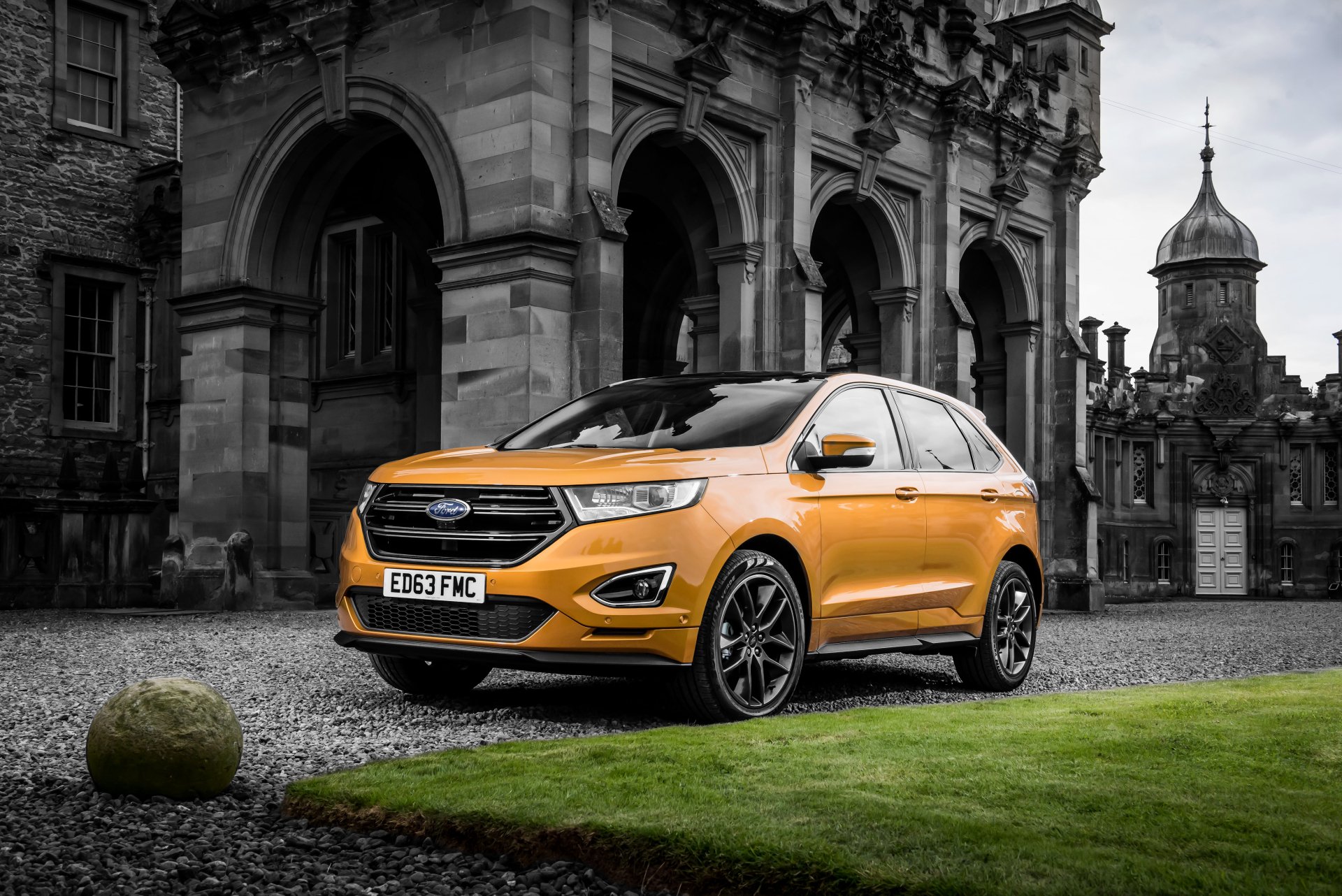 Download Orange Car Car SUV Ford Vehicle Ford Edge 4k Ultra HD Wallpaper