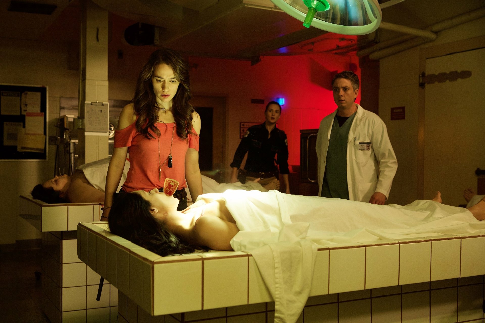 Download Katherine Barrell Officer Nicole Haught Doc Holliday (Wynonna Earp) Tim Rozon TV Show Wynonna Earp HD Wallpaper