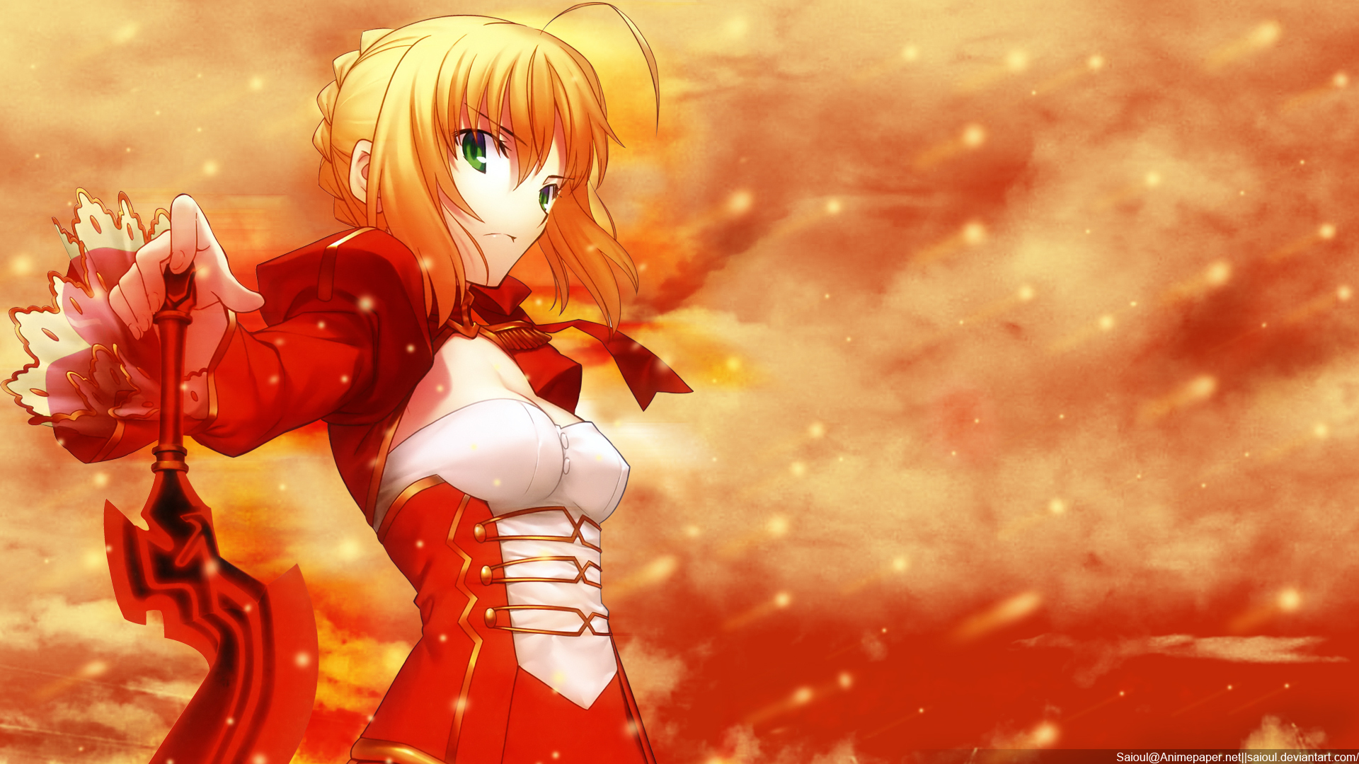 Download Red Saber Anime Fate/extra HD Wallpaper