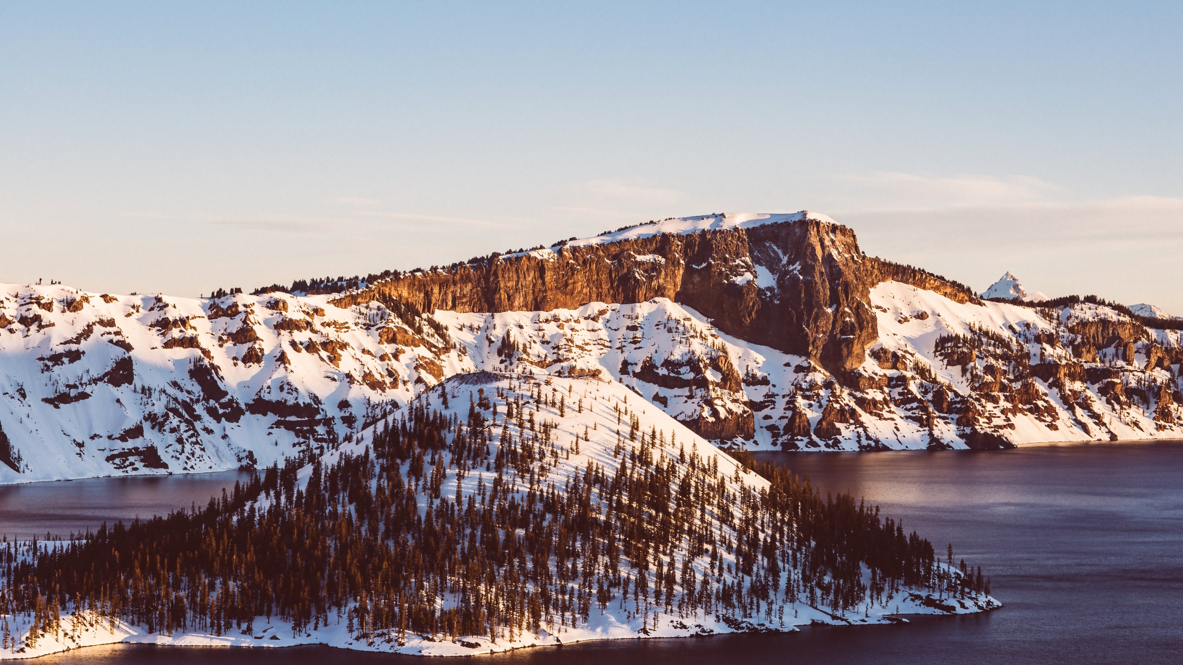 Download Lake Snow Nature Mountain 4k Ultra HD Wallpaper