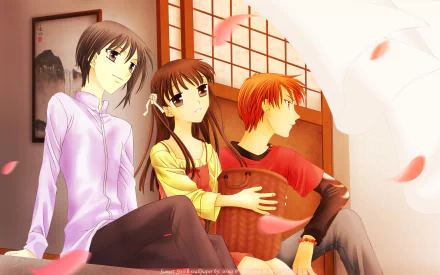 Tohru Honda Yuki Sohma Kyo Sohma Anime Fruits Basket HD Desktop Wallpaper | Background Image