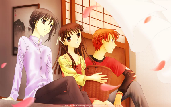 Tohru Honda Yuki Sohma Kyo Sohma Anime Fruits Basket HD Desktop Wallpaper | Background Image