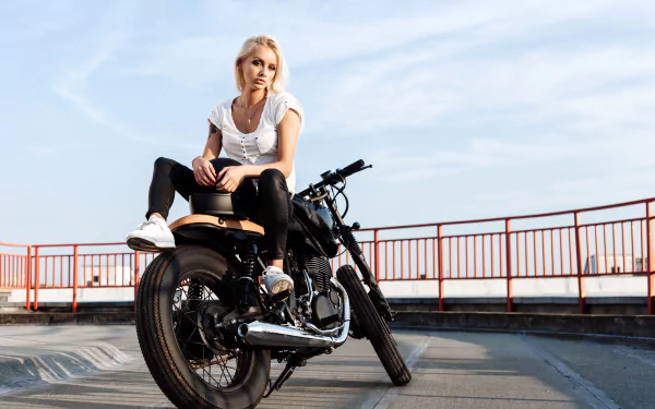 motorcycle blonde woman Girls & Motorcycles HD Desktop Wallpaper | Background Image