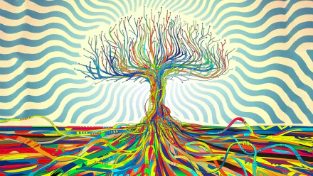 colors colorful roots artistic tree HD Desktop Wallpaper | Background Image