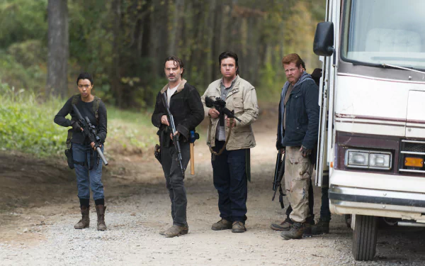 Michael Cudlitz Abraham Ford Josh McDermitt Eugene Porter Andrew Lincoln Rick Grimes Sonequa Martin-Green Sasha Williams TV Show The Walking Dead HD Desktop Wallpaper | Background Image