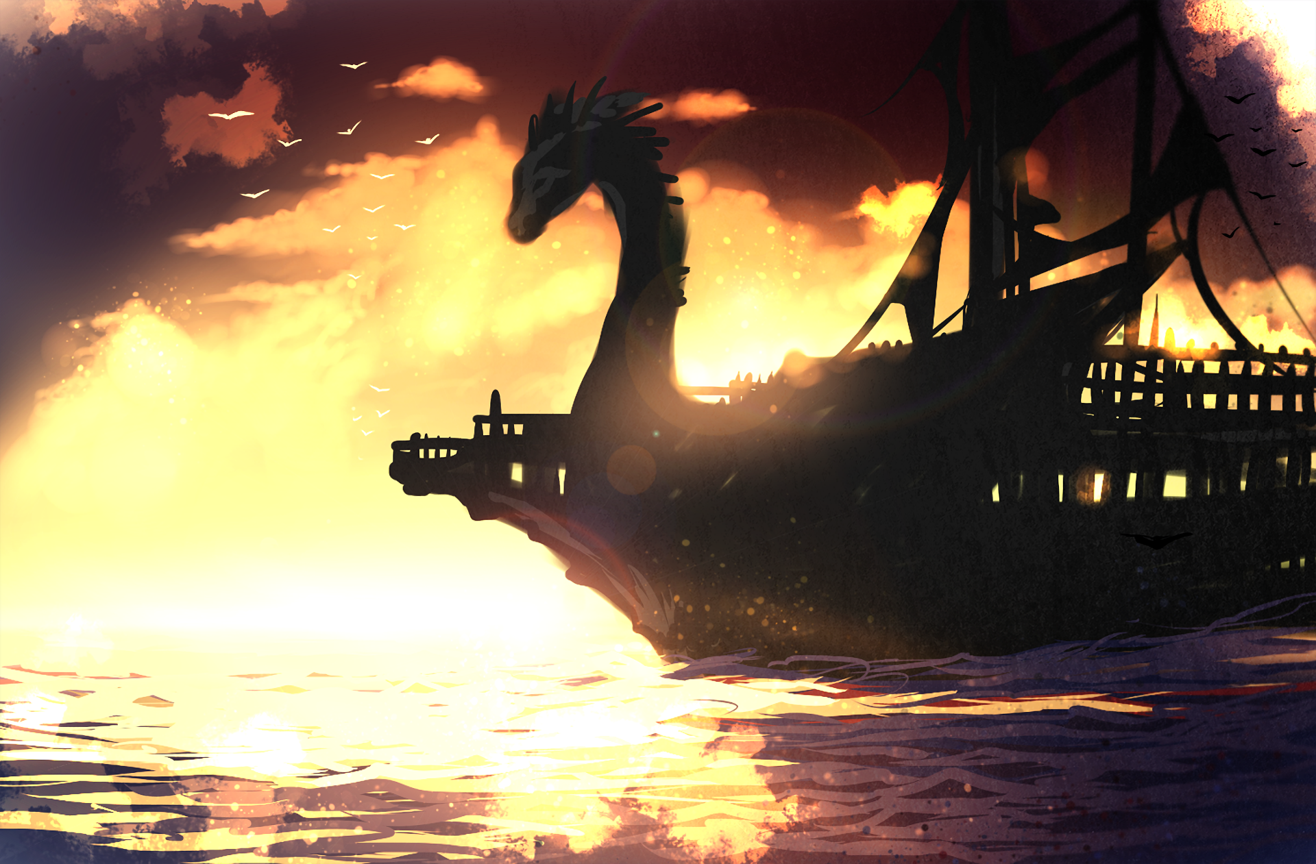 Download Fantasy Ship HD Wallpaper by Benjamin Cehelsky