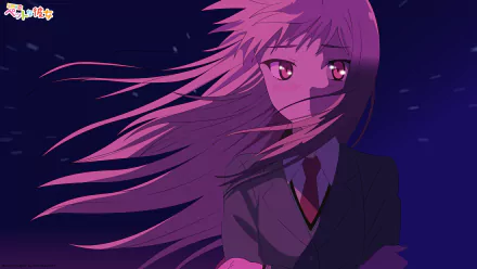 HD desktop wallpaper featuring Mashiro Shiina from the anime Sakurasou no Pet na Kanojo, with flowing hair and a contemplative look against a dark, starry background.