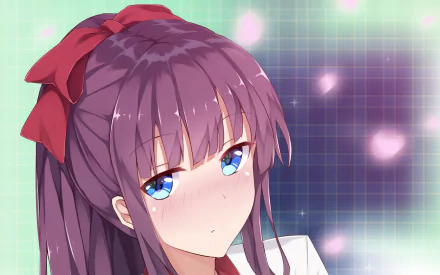 A HD desktop wallpaper featuring Hifumi Takimoto from the anime New Game!, showcasing vibrant colors and a soft, anime-inspired aesthetic.