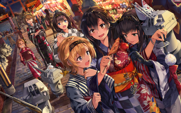 Anime Kantai Collection Akigumo Akizuki Hatsuzuki Ikazuchi Inazuma Mutsu Teruzuki HD Wallpaper | Background Image