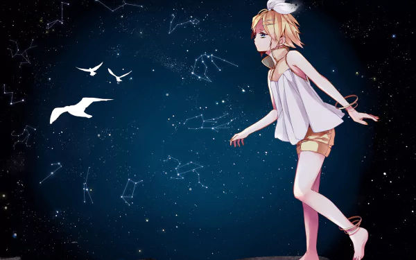 Rin Kagamine Anime Vocaloid HD Desktop Wallpaper | Background Image