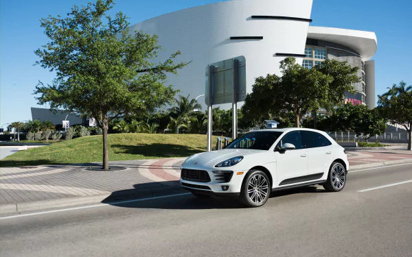 SUV car white car Porsche vehicle Porsche Macan HD Desktop Wallpaper | Background Image