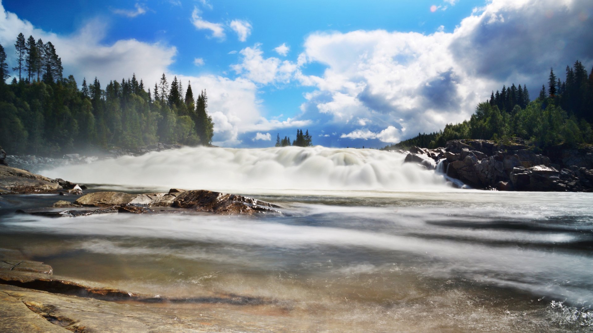Download Cloud Nature River Waterfall 4k Ultra HD Wallpaper | 4096x2300 ...