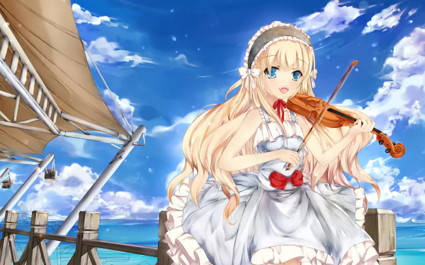 violinist Anime music HD Desktop Wallpaper | Background Image