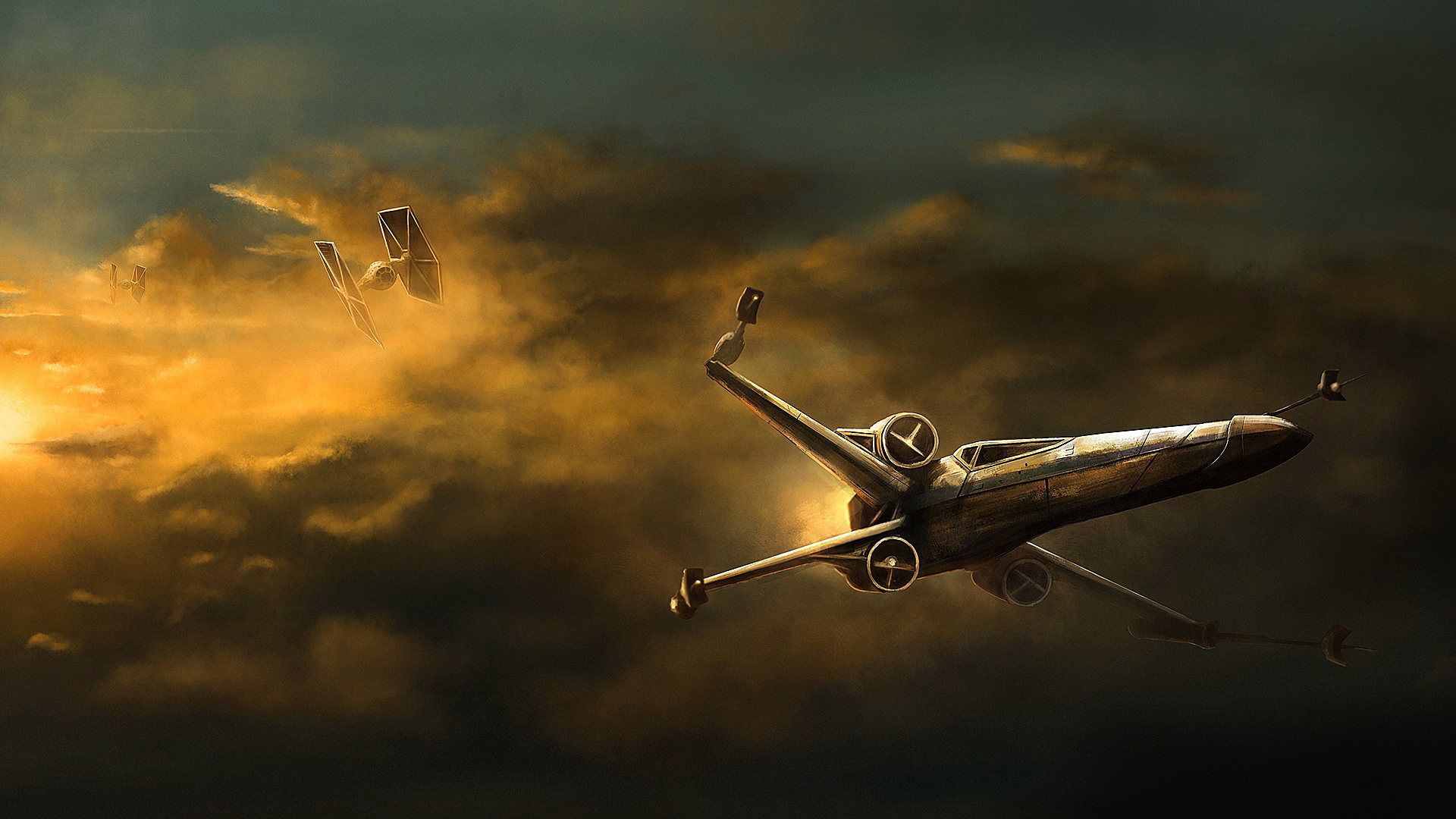 Download Cloud Tie Fighter X Wing Spaceship Sci Fi Star Wars Hd