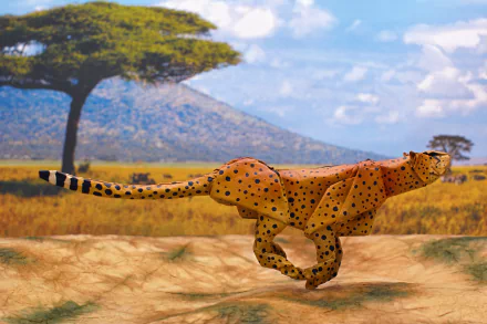 savanna cheetah man made origami HD Desktop Wallpaper | Background Image