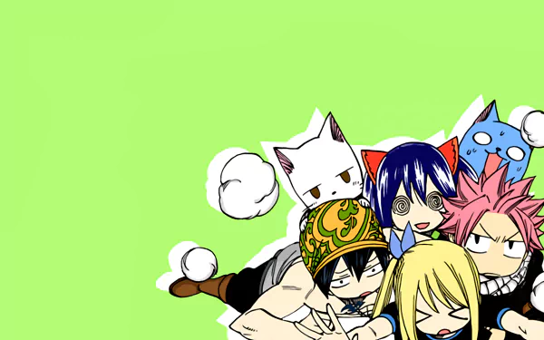 Charles (Fairy Tail) Happy (Fairy Tail) Gray Fullbuster Wendy Marvell Natsu Dragneel Lucy Heartfilia Anime Fairy Tail HD Desktop Wallpaper | Background Image
