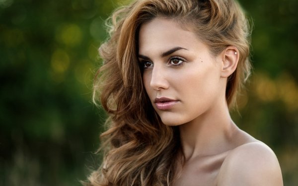 Women Model Brunette Bokeh Brown Eyes Face HD Wallpaper | Background Image