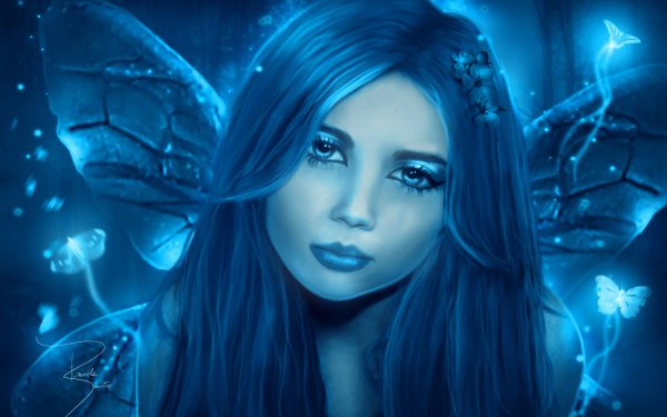 Fantasy Fairy Blue Wings HD Wallpaper | Background Image
