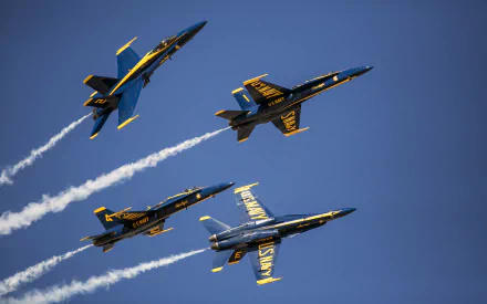 blue angels McDonnell Douglas F/A-18 Hornet jet fighter military air show HD Desktop Wallpaper | Background Image