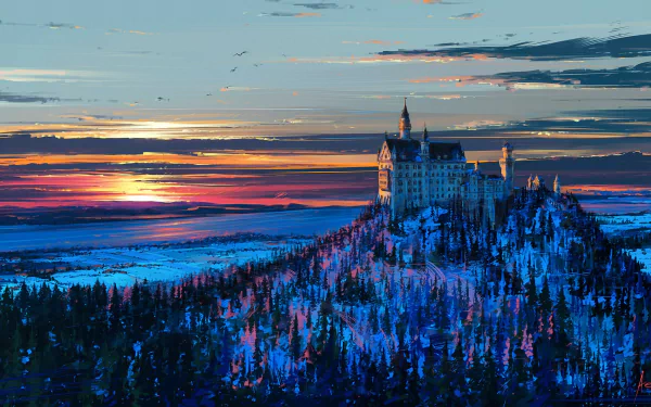 man made Neuschwanstein Castle HD Desktop Wallpaper | Background Image