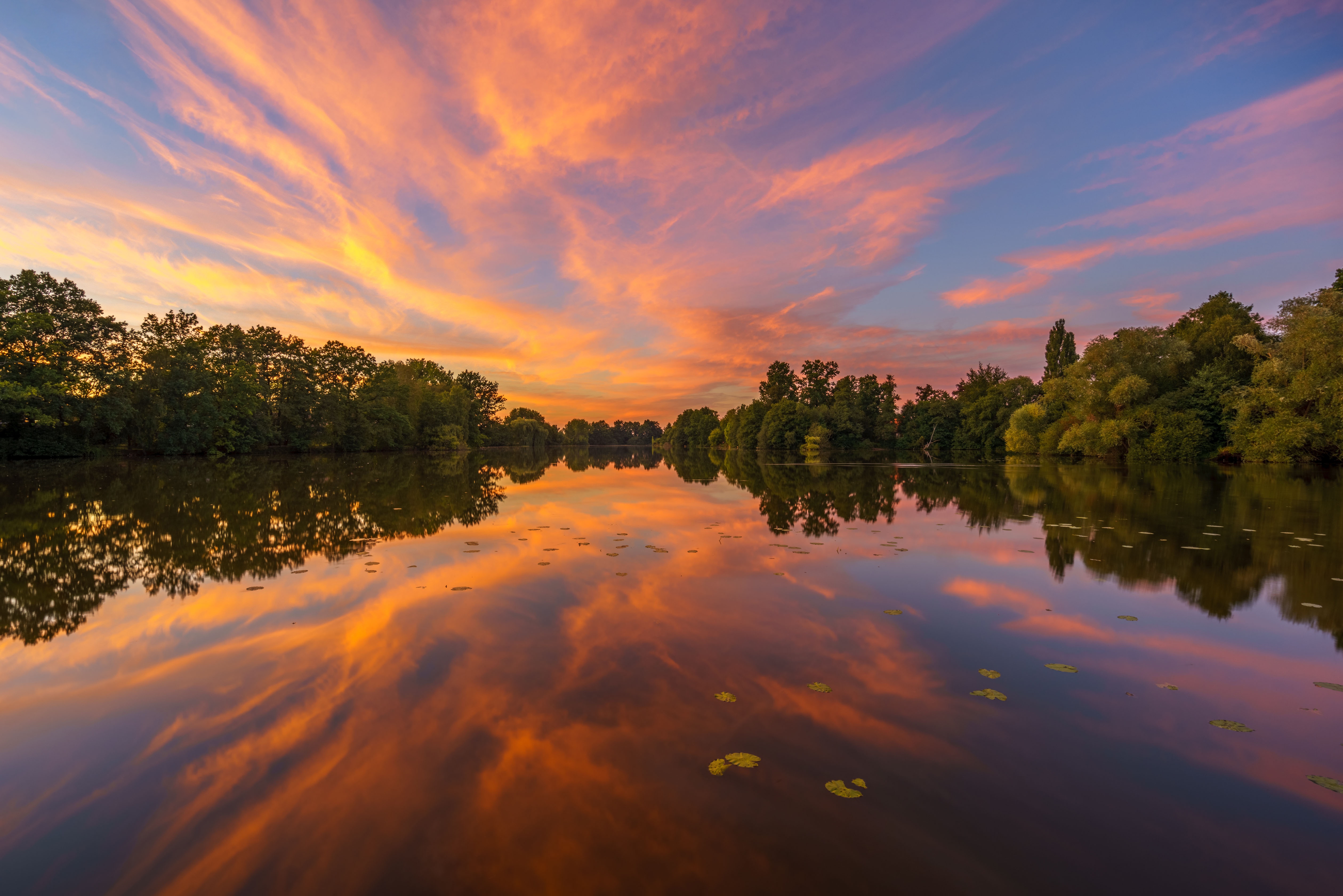 Download Lake Sky Tree Nature Reflection 4k Ultra HD Wallpaper