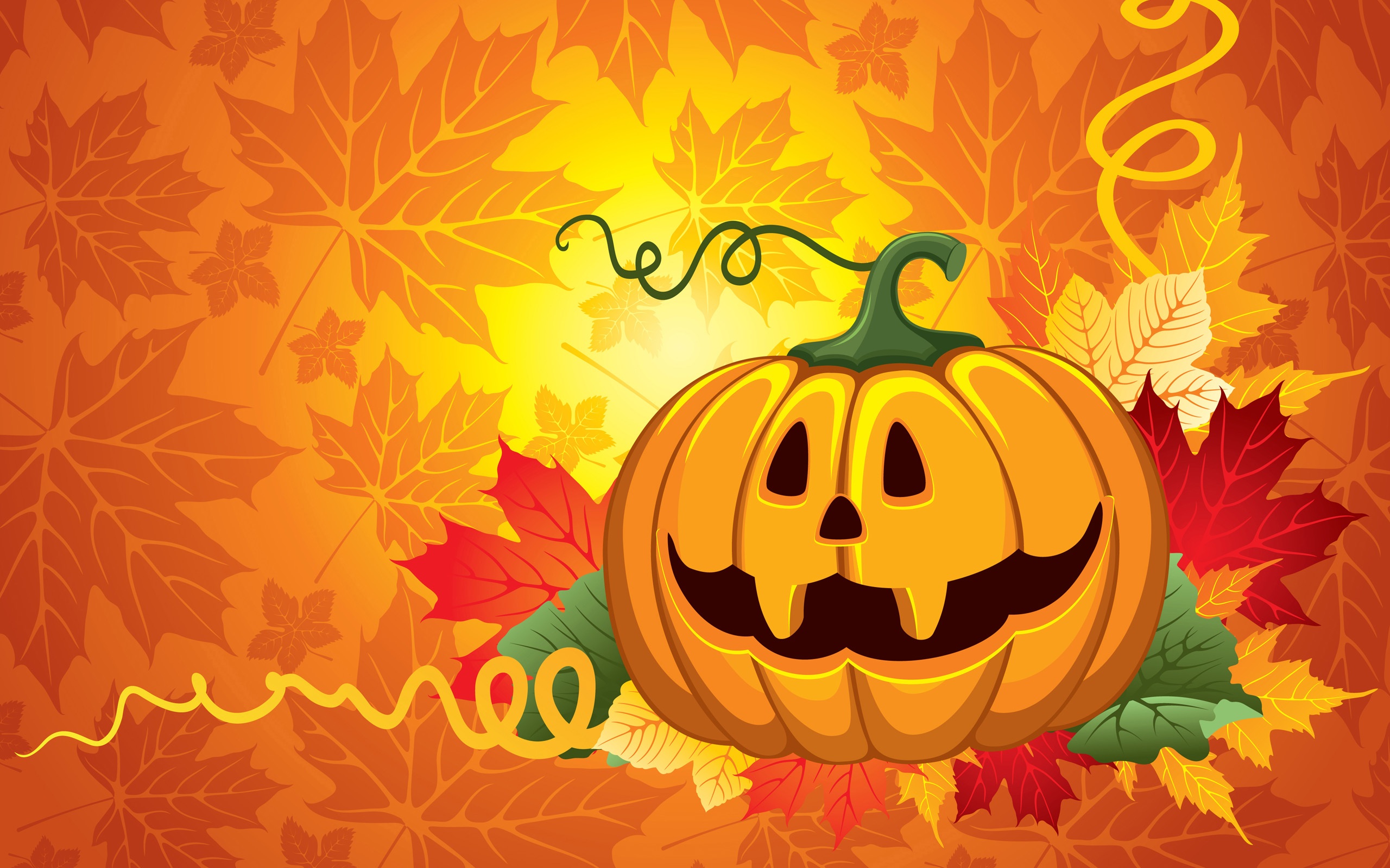 Download Leaf Jack O Lantern Holiday Halloween Hd Wallpaper