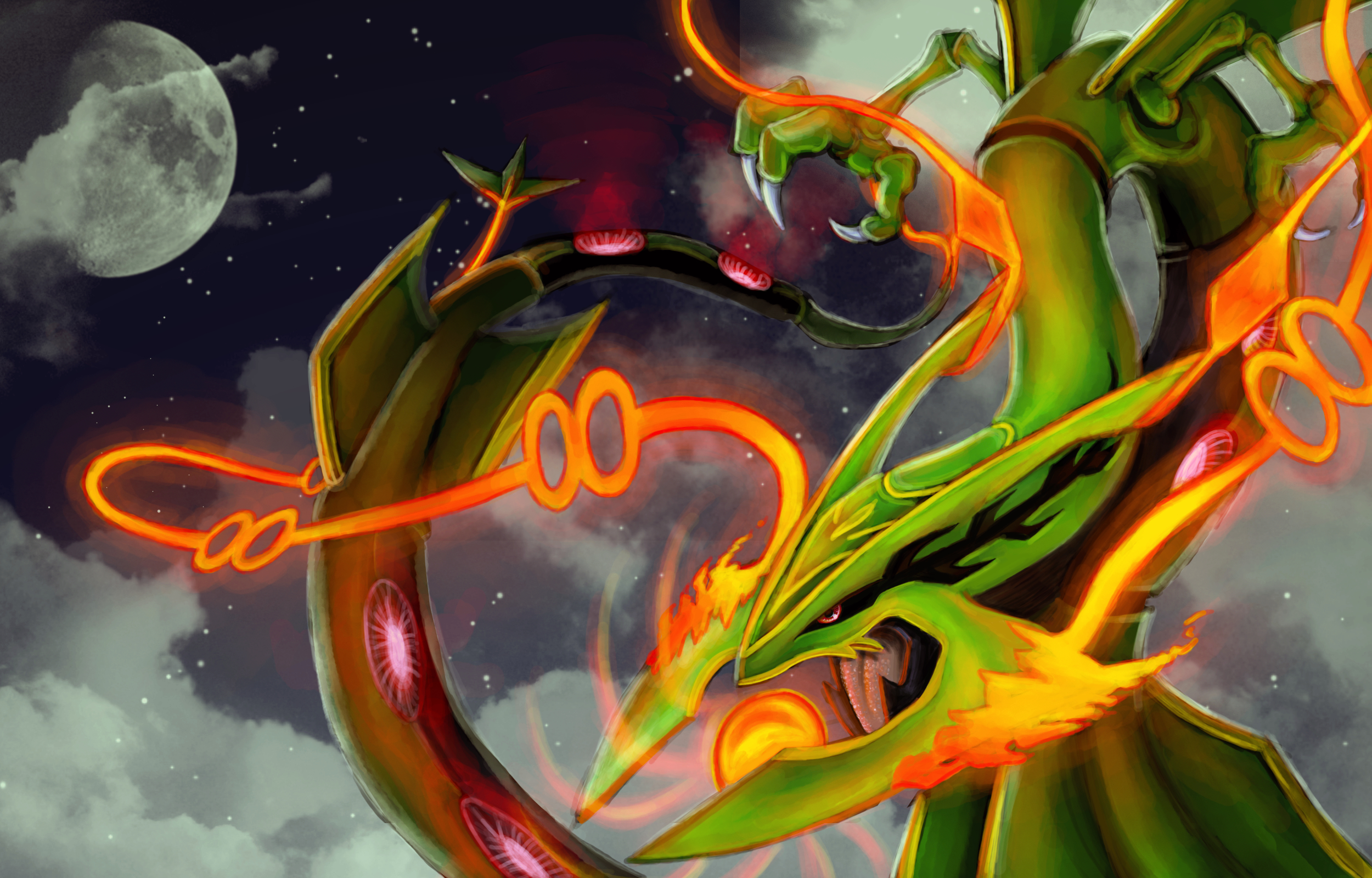 Shiny Rayquaza Anime -, Shiny Mega Rayquaza HD wallpaper