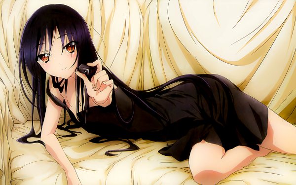 Anime Accel World Kuroyukihime Lying Down Dress Black Dress HD Wallpaper | Background Image