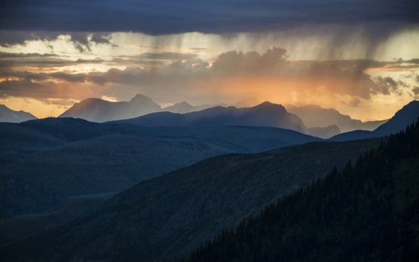 Earth Glacier National Park National Park Landscape Mountain Sunset Cloud Scenic Montana USA Wilderness HD Wallpaper | Background Image