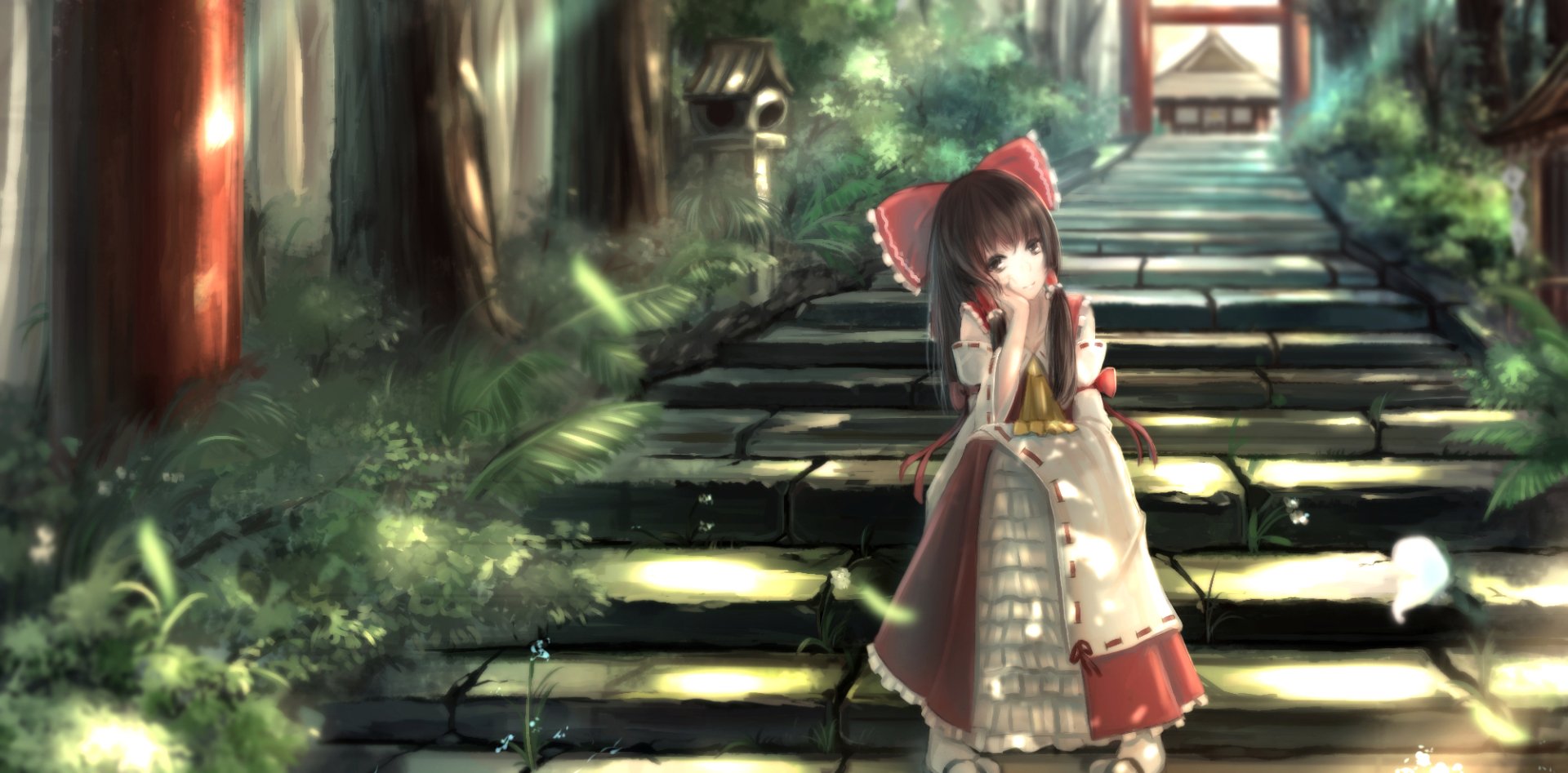 Download Reimu Hakurei Anime Touhou Wallpaper by kikivi