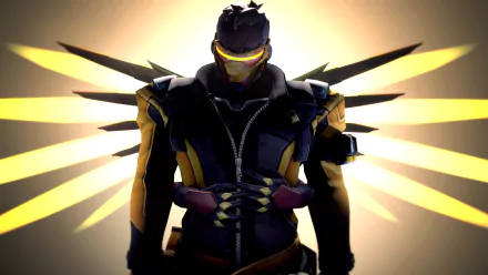 4K Ultra HD desktop wallpaper featuring Soldier: 76 from Overwatch, highlighted with glowing visor and dynamic light effects from the popular video game.