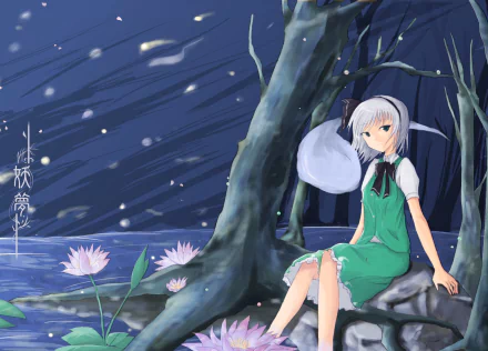 Myon (Touhou) Youmu Konpaku Anime Touhou HD Desktop Wallpaper | Background Image