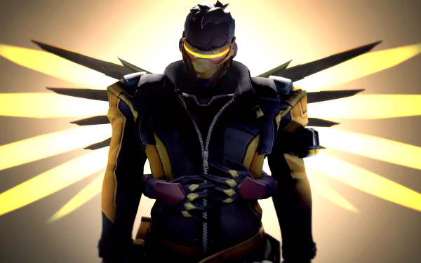 4K Ultra HD desktop wallpaper featuring Soldier: 76 from Overwatch, highlighted with glowing visor and dynamic light effects from the popular video game.