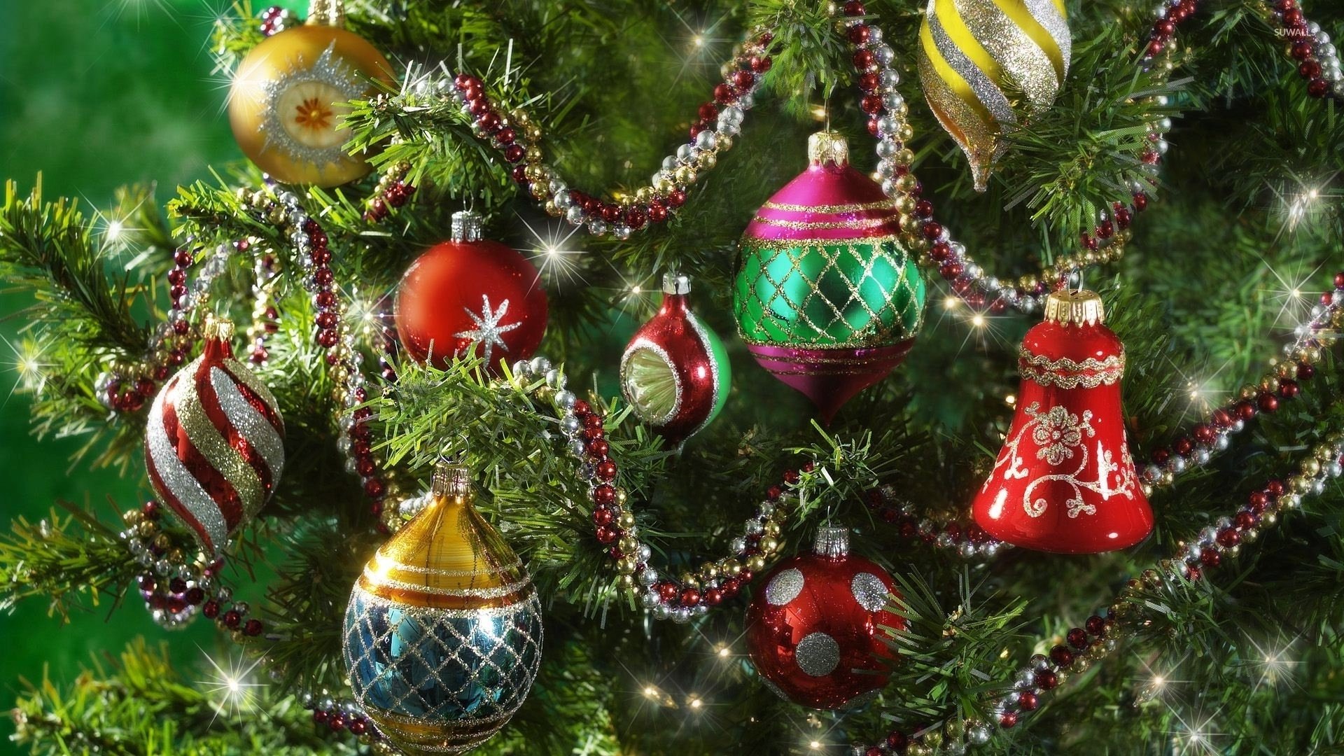 Christmas Ornaments on Tree