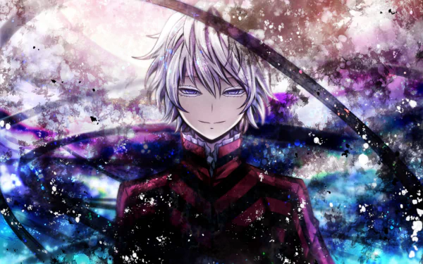 HD PC desktop wallpaper featuring a character from the video game Shin Megami Tensei: Devil Survivor with a vibrant, abstract background.