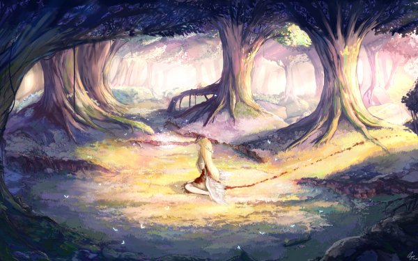 Anime Forest HD Wallpaper | Background Image
