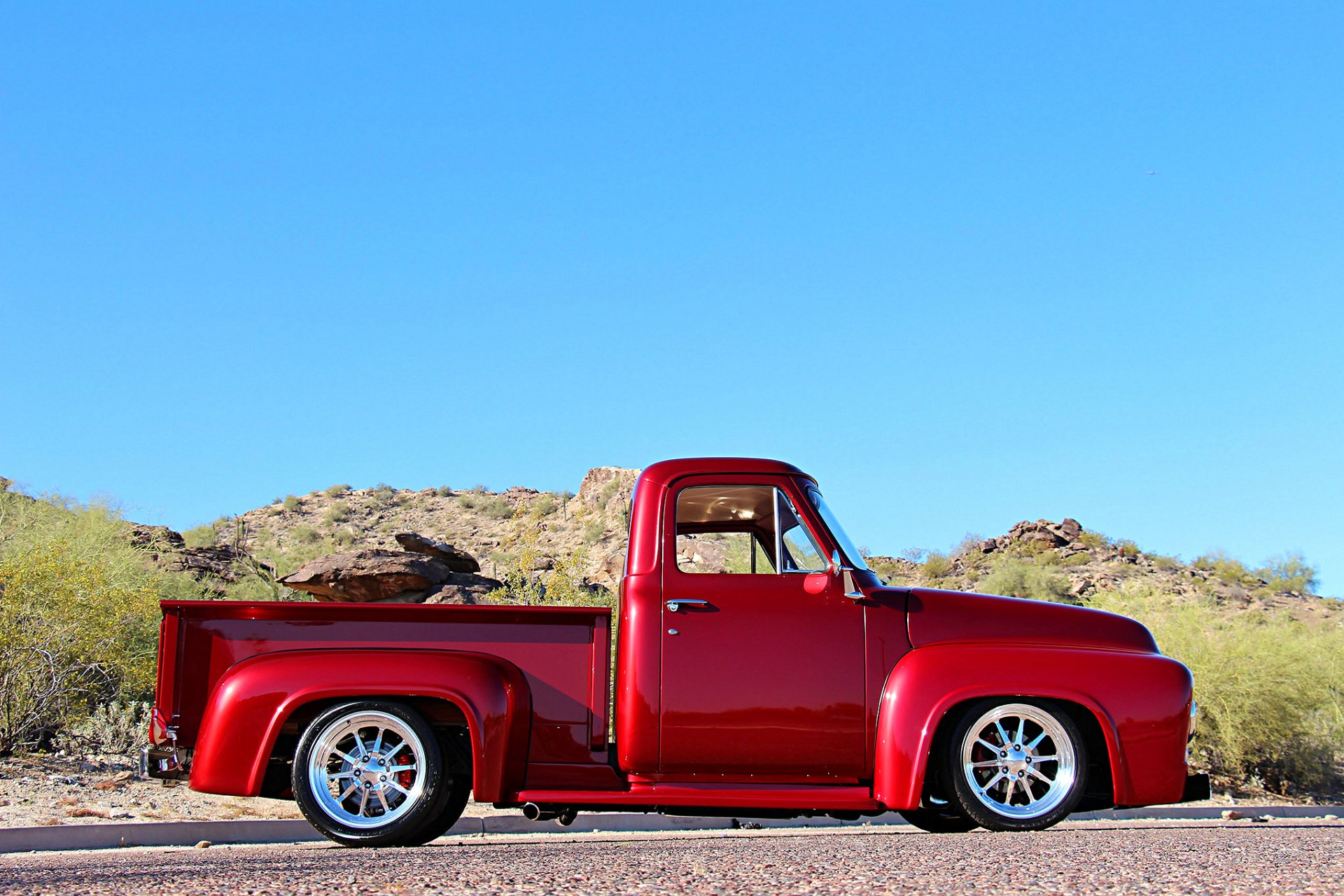 Download Hot Rod Vehicle 1955 Ford F-100 HD Wallpaper