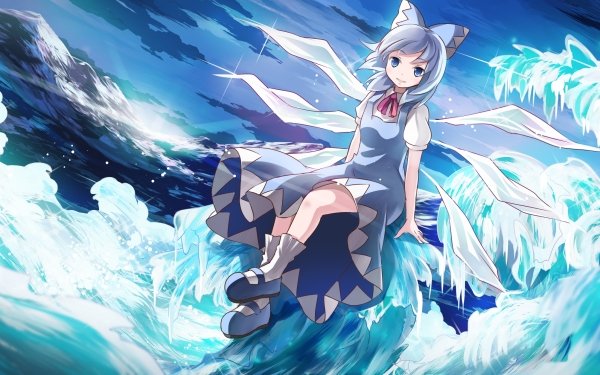 Anime Touhou Brunette Cirno Short Hair Ice HD Wallpaper | Background Image