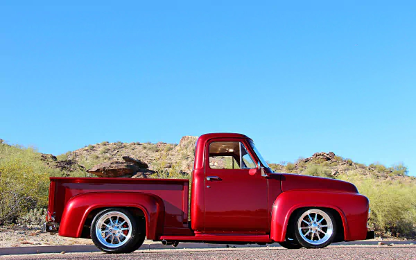 hot rod vehicle 1955 Ford F-100 HD Desktop Wallpaper | Background Image