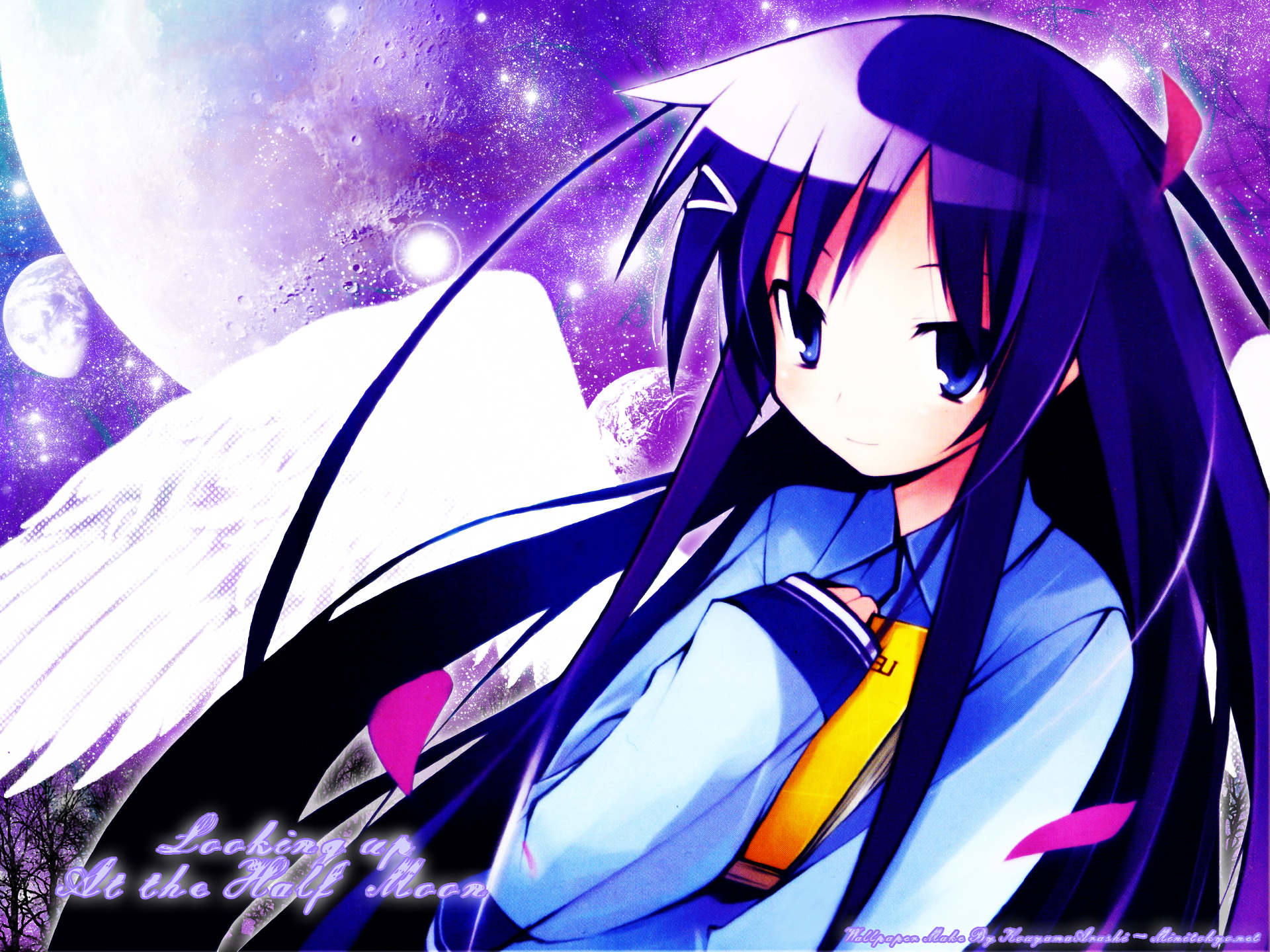 Download Anime Hanbun No Tsuki Ga Noboru Sora HD Wallpaper