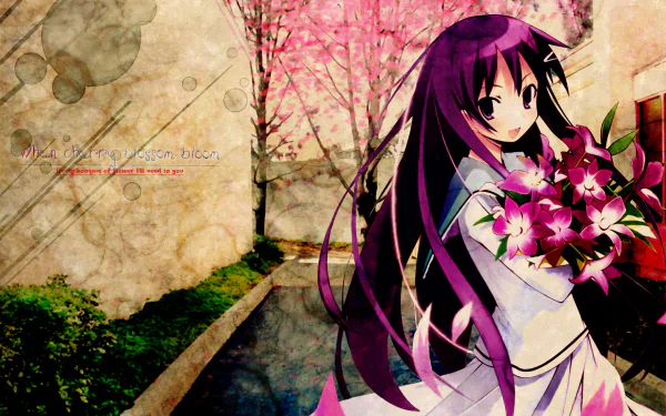 Anime Hanbun no Tsuki ga Noboru Sora HD Desktop Wallpaper | Background Image