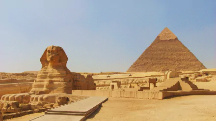 Great Sphinx of Giza with Pyramid of Khafra in the Background