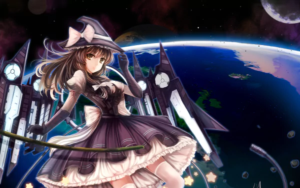 Marisa Kirisame Anime Touhou HD Desktop Wallpaper | Background Image