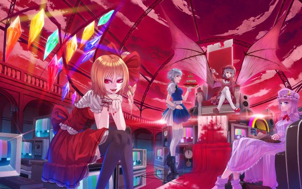 Anime Touhou Remilia Scarlet Flandre Scarlet Patchouli Knowledge Sakuya Izayoi HD Wallpaper | Background Image