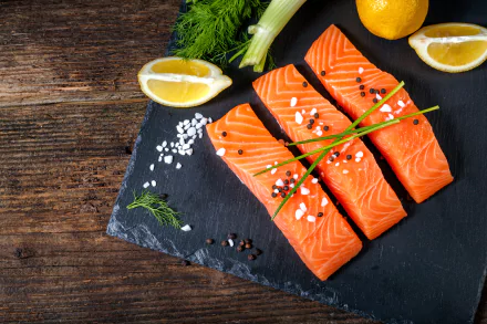salmon food fish HD Desktop Wallpaper | Background Image