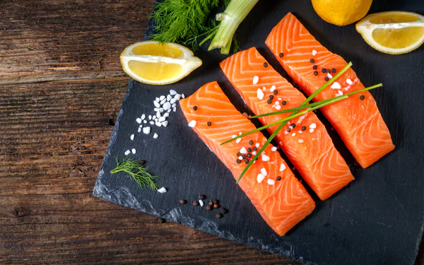 salmon food fish HD Desktop Wallpaper | Background Image
